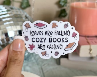 Cozy Books Calling Sticker: Bookish Autumn Fall Laptop Decal