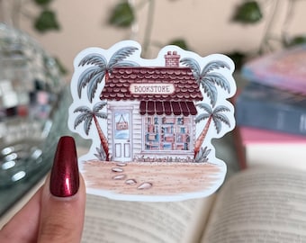 Beach Bookstore Sticker: Book Lover Kindle Decal