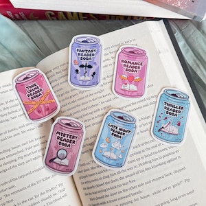 Pegatinas de libros de Soda, pegatinas de clubes de lectura, pegatinas de Kindle, pegatinas de libros, pegatinas de libros para Kindle, pegatinas de libros de Trope, pegatinas de libros