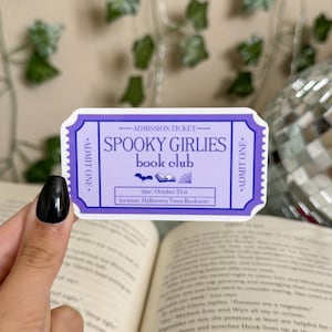 Spooky Girlies Book Club Bookish Sticker, Bookish Fall sticker, Kindle stickers, Halloween sticker, Bookish sticker, Halloween book sticker