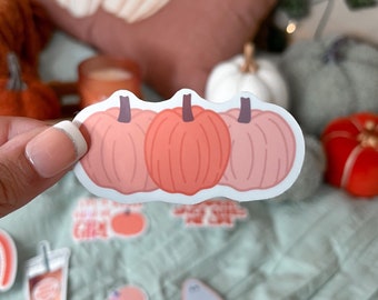 Pumpkin Sticker, Fall Aesthetic, Glossy Vinyl, Water Resistant