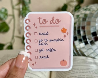 Sticker Liste des choses à faire en automne : Sticker Kindle Automne livresque