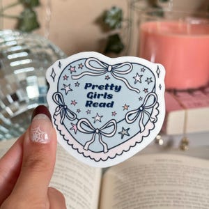 Pegatinas de chicas guapas que leen, pegatinas de amantes de los libros, pegatinas de Kindle, productos de amantes de los libros, regalos para amantes de los libros, pegatinas de amantes de los libros, pegatinas de chicas guapas que leen