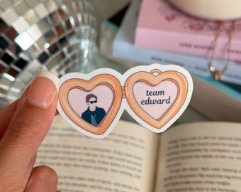 Team Edward Locket Twilight Sticker: Glänzender, wasserfester Vinyl-Kindle-Aufkleber