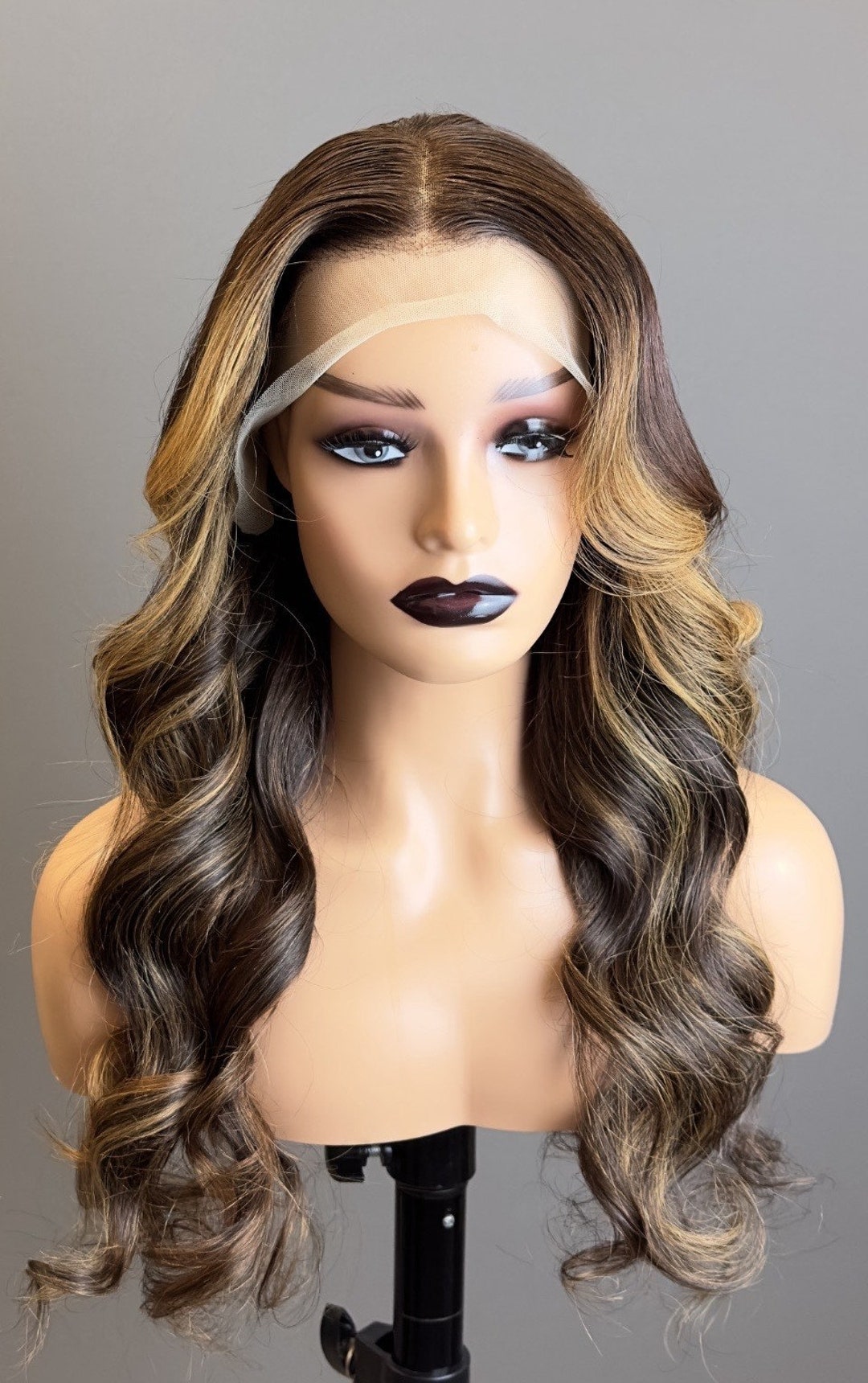 Glue Less Frontal 134 22 ' HD Body Wave Closure Wig Etsy
