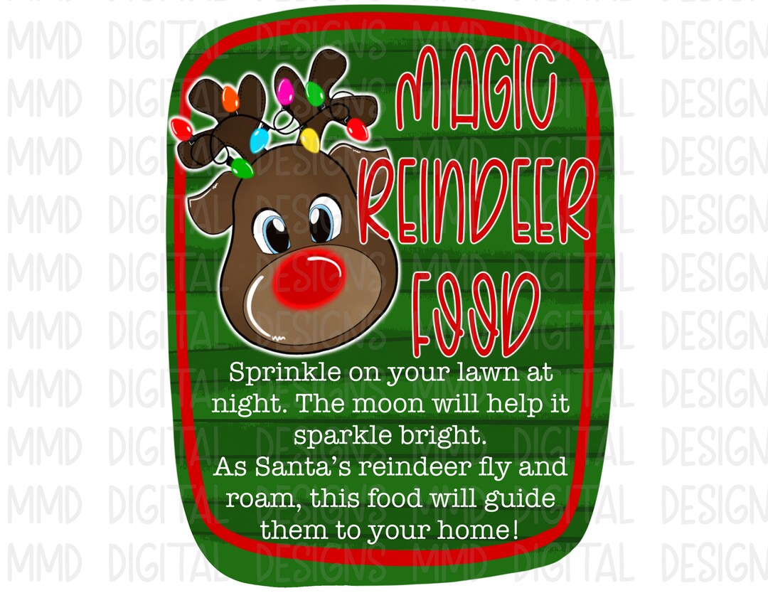 Magic Reindeer Food Printable PNG Instant Download - Etsy