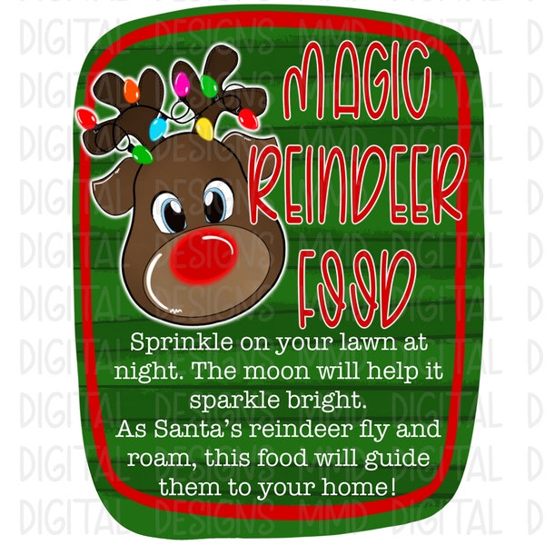 Magic Reindeer Food Printable PNG Instant Download