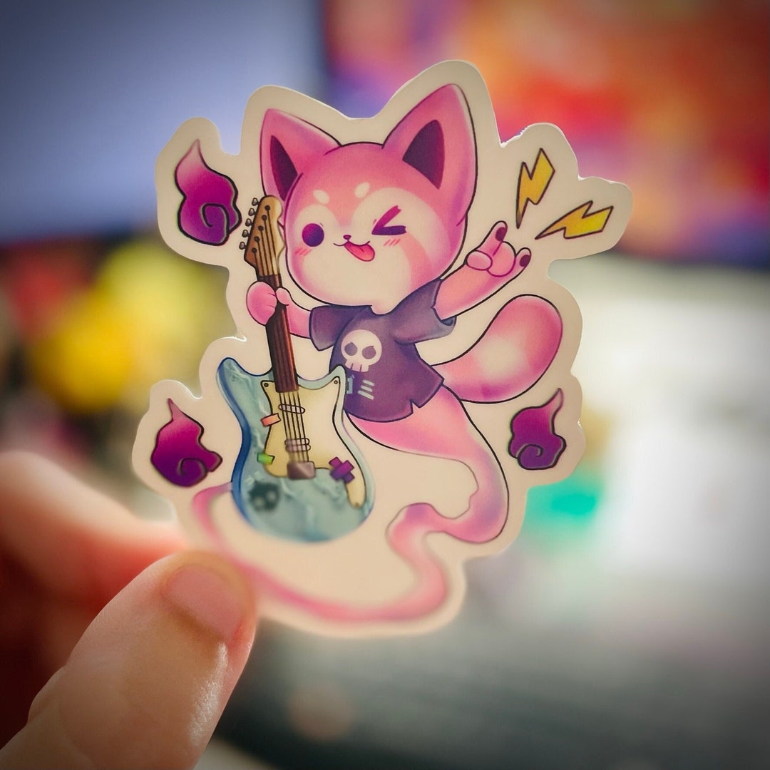 Gomi the Red Panda Yokai Ghost & Electric Guitar Lyuurocks Etsy