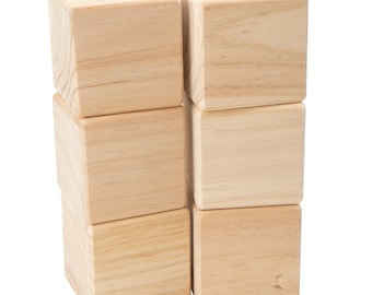 6 3.5" Cube Blank Unengraved Outdoor Giant Wooden Dice lawn yard outdoor games