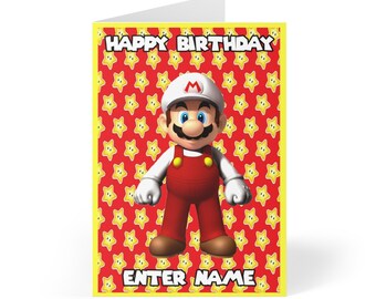 Mario Birthday Card Etsy