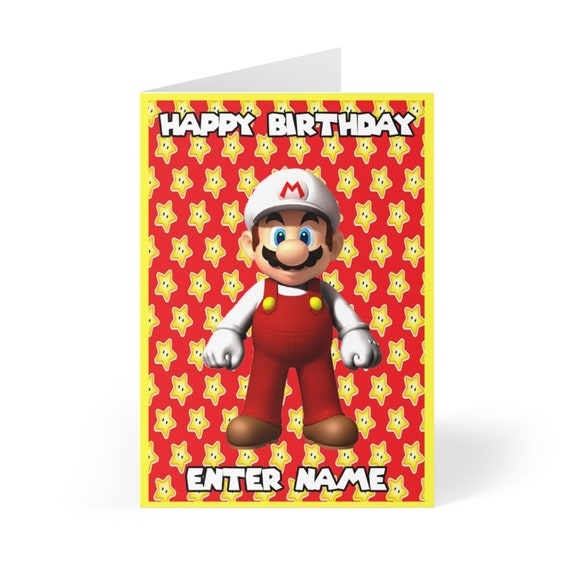 Personalised Super Mario Birthday Card | Etsy