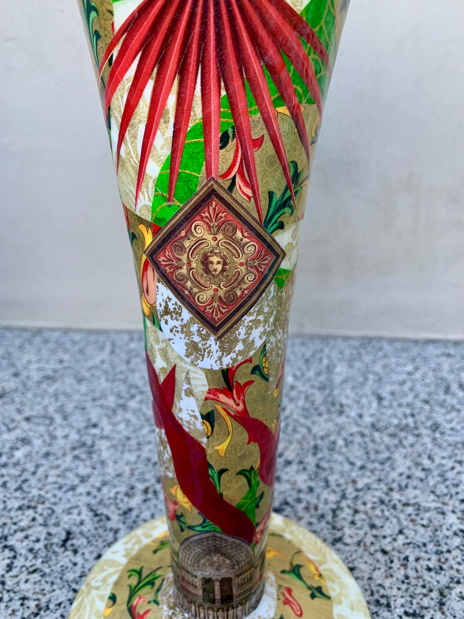 Decoupage Glass Vase Etsy