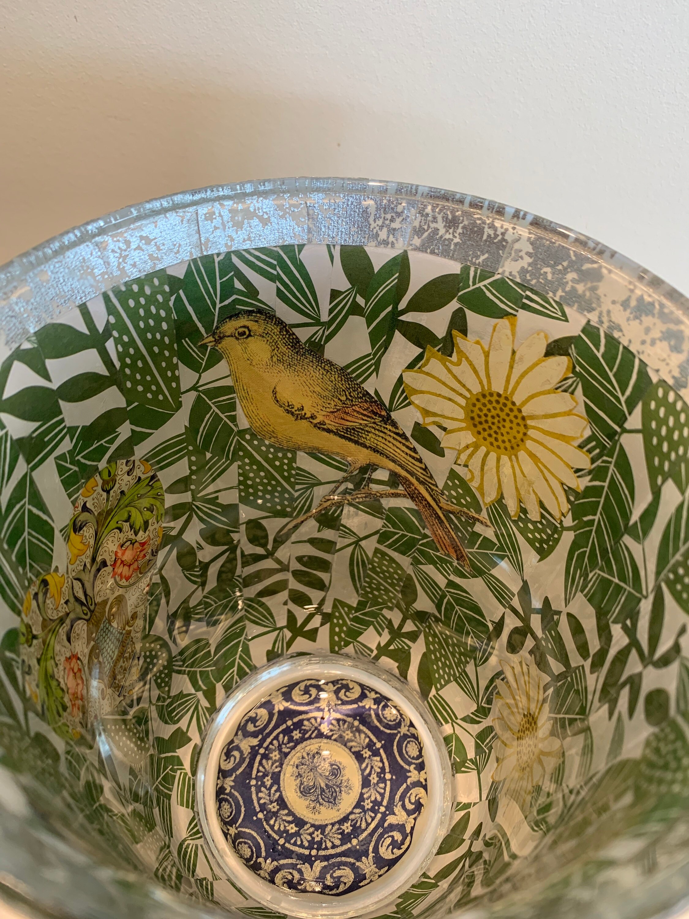 Glass Decoupage Vase Etsy