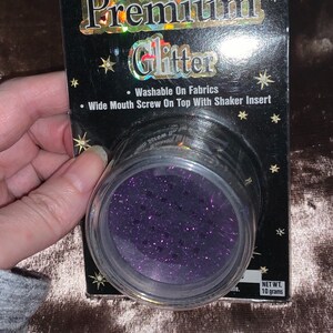 Purple Premium Glitter in Wide Mouth Screw on Top with Shaker Insert