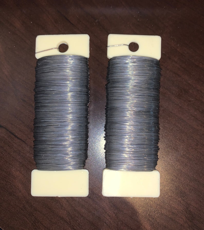 TWO Floral Paddle Wire 24 Gauge Bare / Silver 59 Yards Etsy