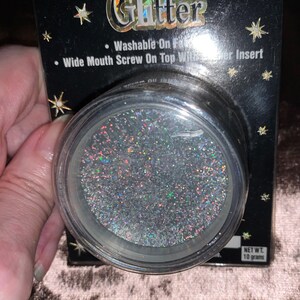 Silver Premium Glitter in Wide Mouth Screw on Top with Shaker Insert