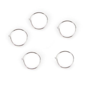 2 Pair Hoop Earrings - Wire - Sterling Silver Plated - 16mm