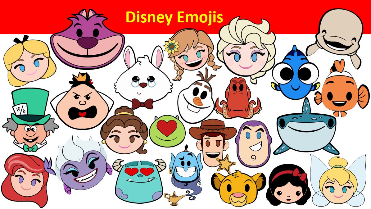 Disney Emojis SVG PNG DFX | Etsy