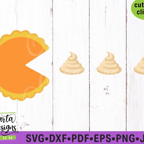 Pumpkin Pie Thanksgiving | SVG Cut File for Vinyl | Shirt Friendsgiving Eating Eat Munch Whipped Cream Funny Layered for Video Game Fans