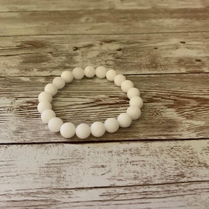 Mattes Alabaster Stretch PerlenArmband | Etsy