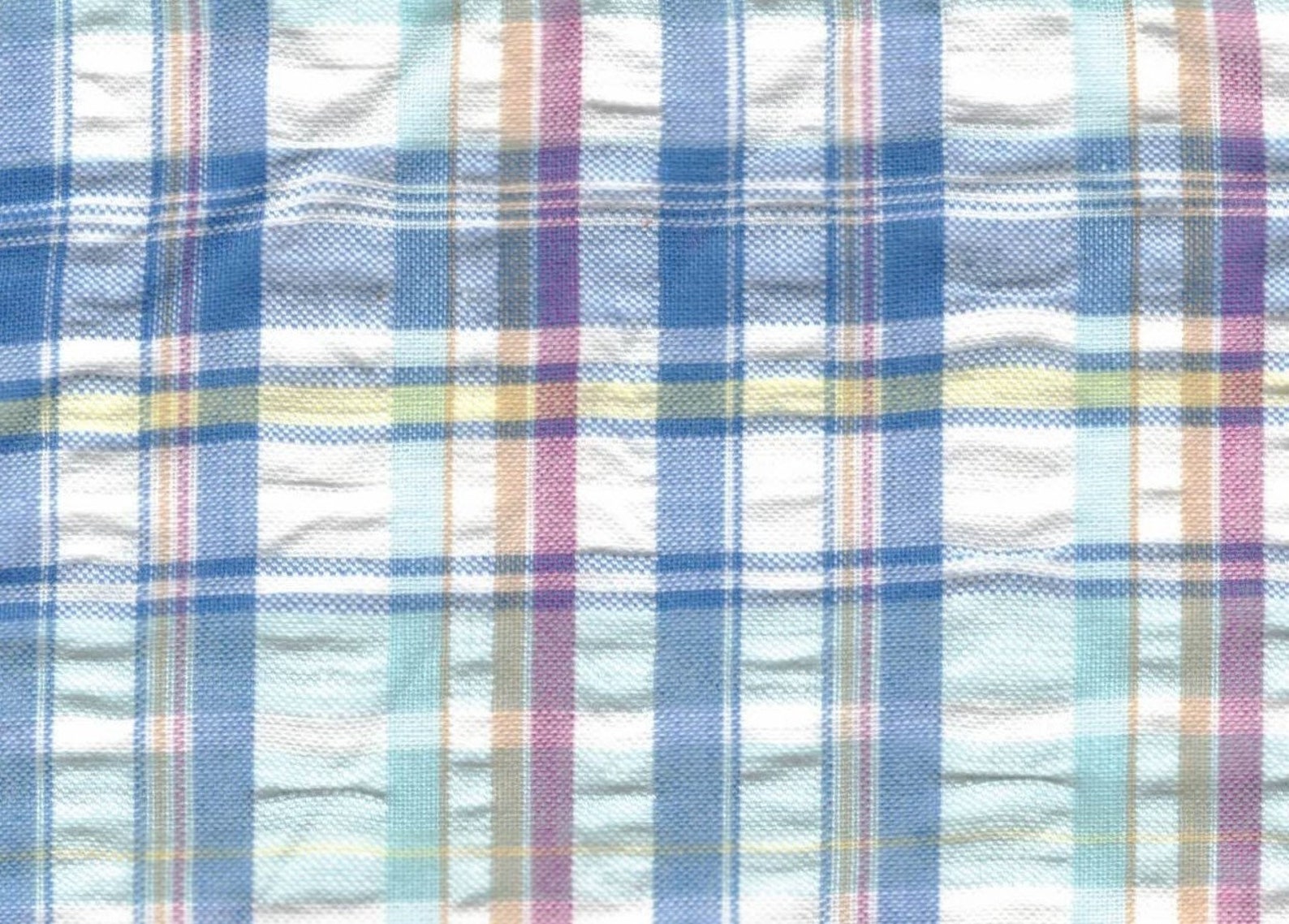 100 Cotton Yarn Dyed Plaid Seersucker Fabric Great for Etsy