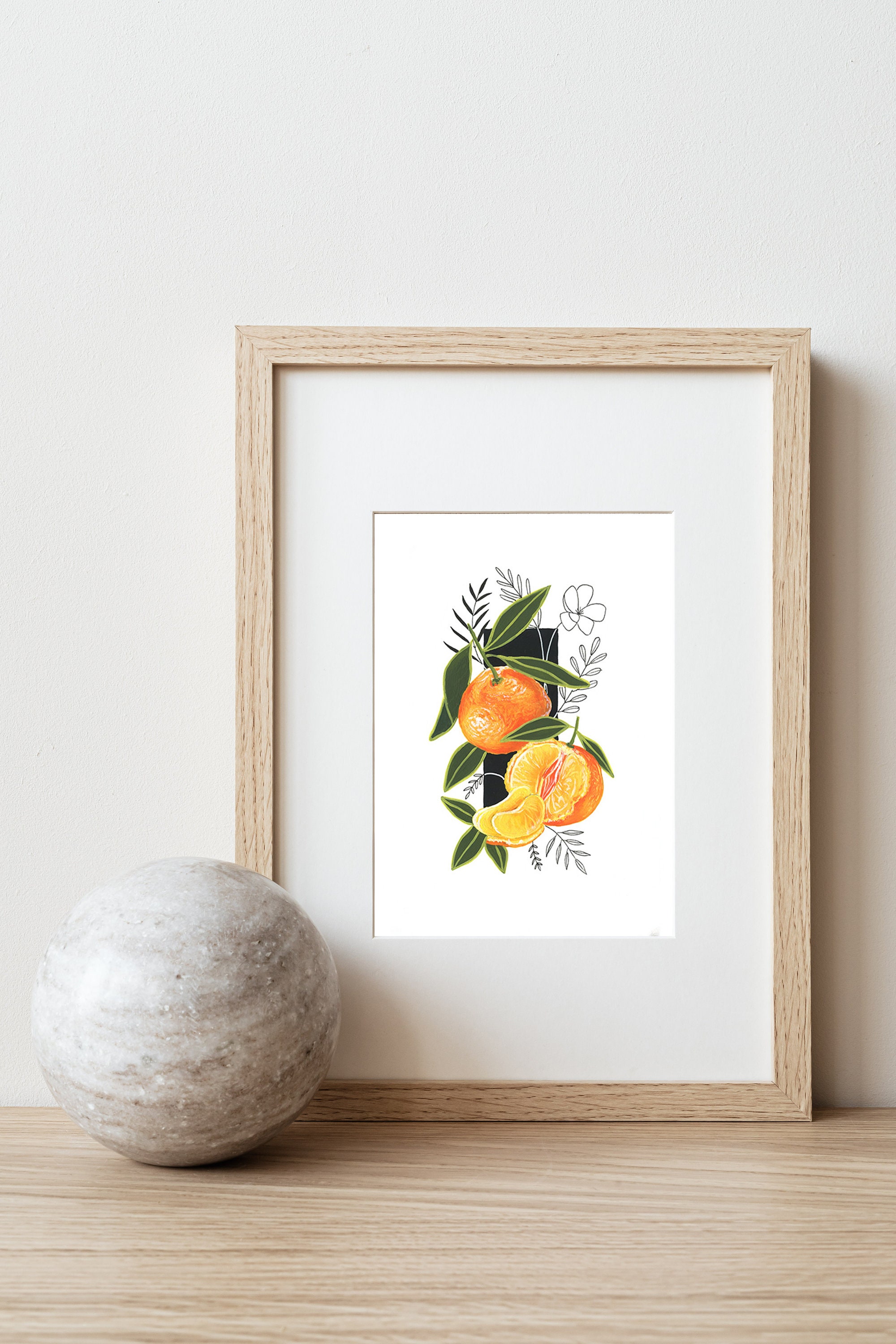 Clementine Art Print Wall Art Fruit Illustration Botanical Print