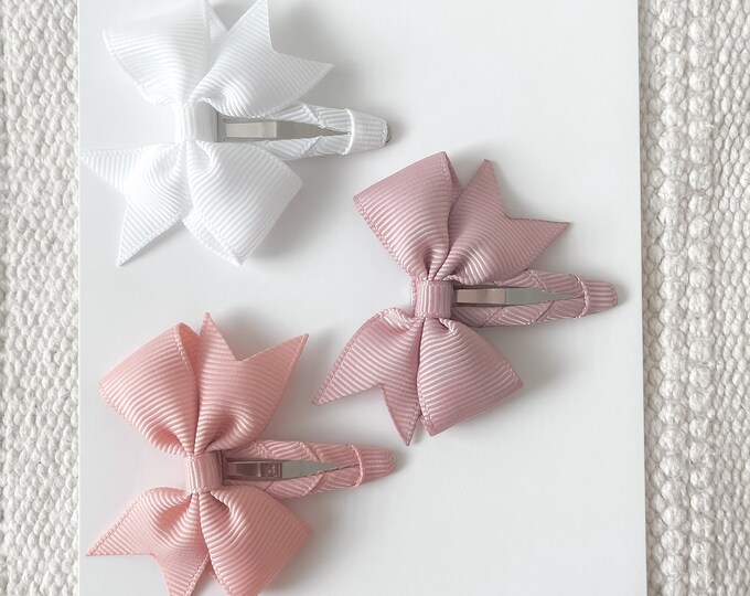 Pinwheel Ribbon Snap Clip Hair Bows, Spring Bows, Baby Hair Bows, Snap ...