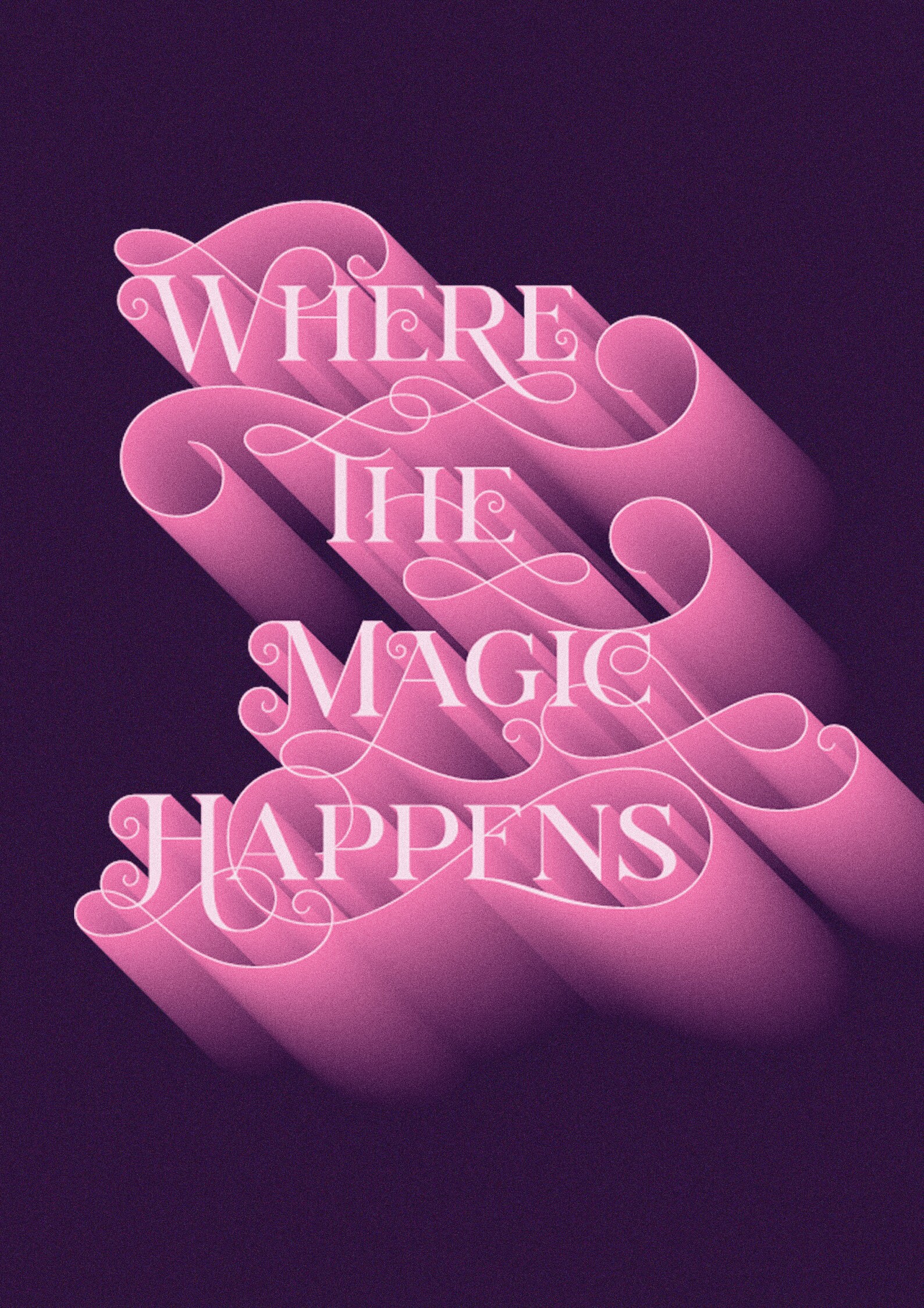 Where the Magic Happens Typography Print Wall Art Funky Etsy