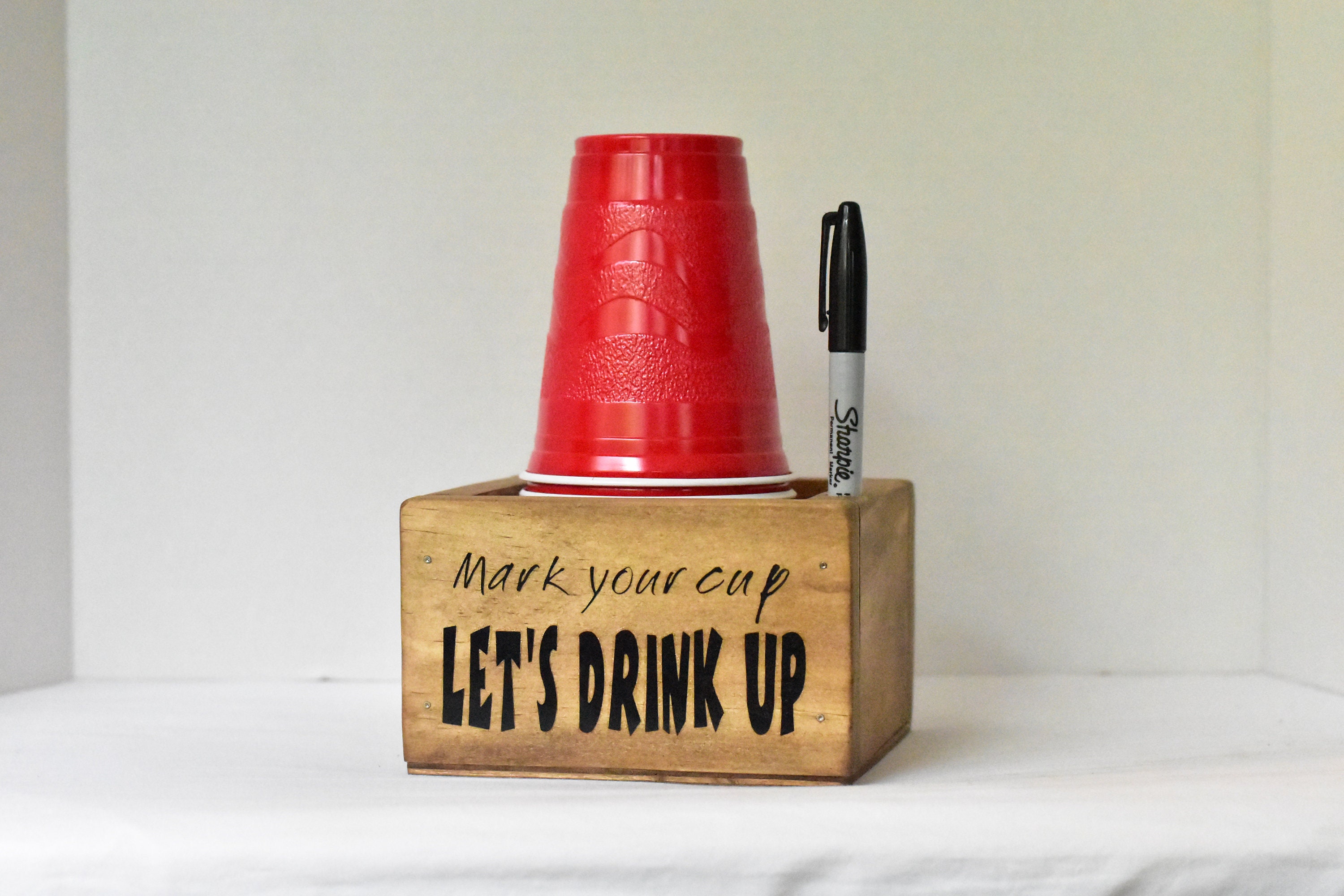 Solo Party Cup Holder, Cup Dispenser With Pen Holder, Cup Caddy, Mark