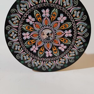 Hand-Painted Mandala Fairy Art Stone Whimsical Dot Mandala Wall Decor, Fairy Gift, Spiritual Home Accent