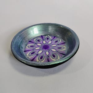 4in purple and blue trinket tray