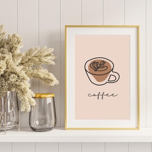 Coffee Print, Trendy Coffee Art, Chic Wall Decor, Aesthetic Wall Art Poster