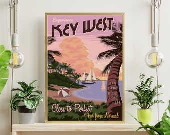Vintage Key West Print / Decoración de pared / Estética / Beachy