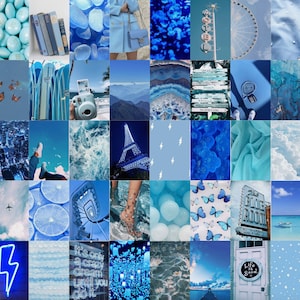 Aesthetic Blue Collage Kit