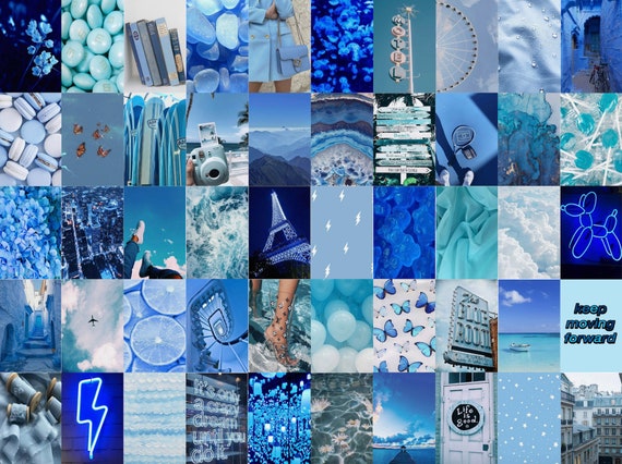 Aesthetic Blue Collage Kit - Etsy