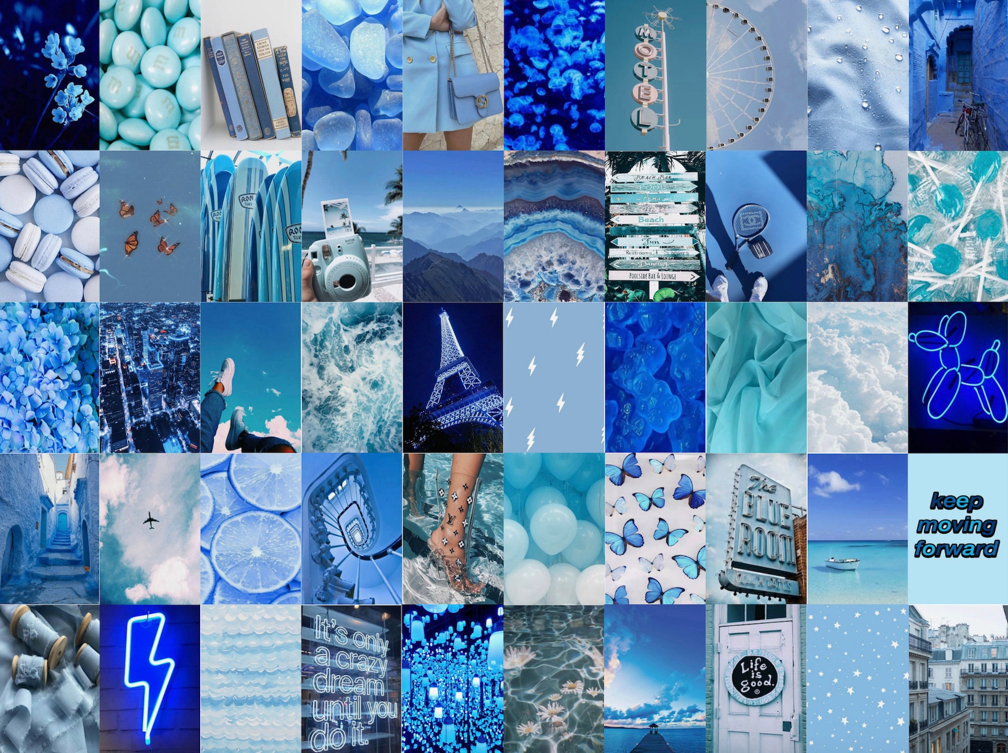 Blue Aesthetic Collage Horizontal