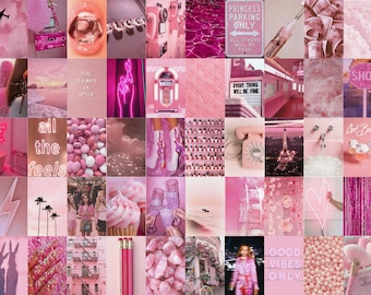 Kit de collage rosa estético
