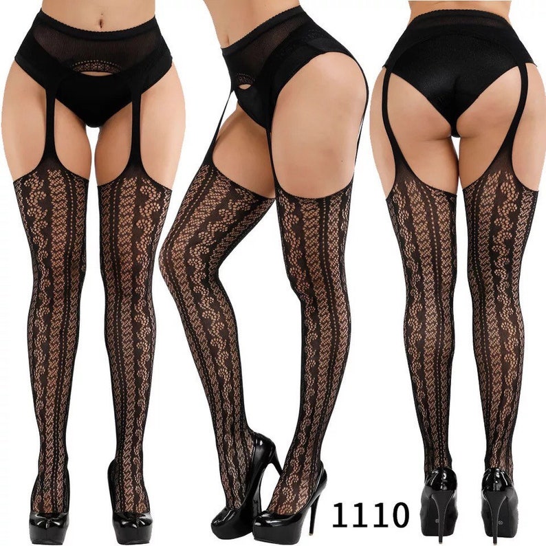 Feel So Sexy Fishnets Thigh High Stockings And Garters Belt Etsy