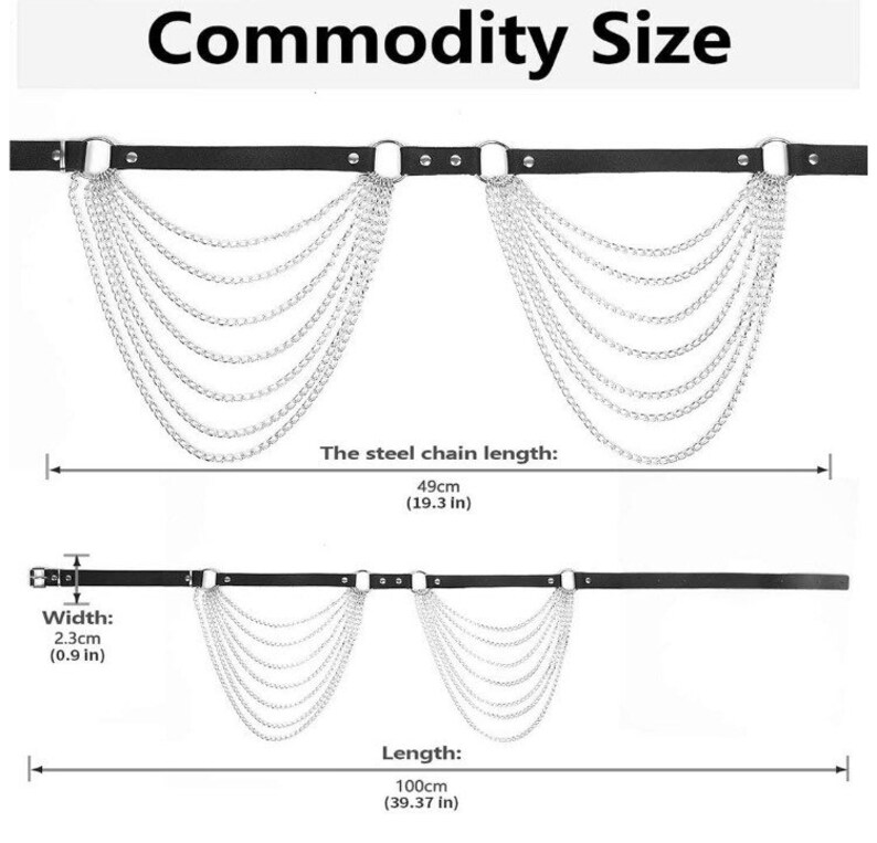 Snatched Gothic Leather Waist Chain Belt Harness Etsy