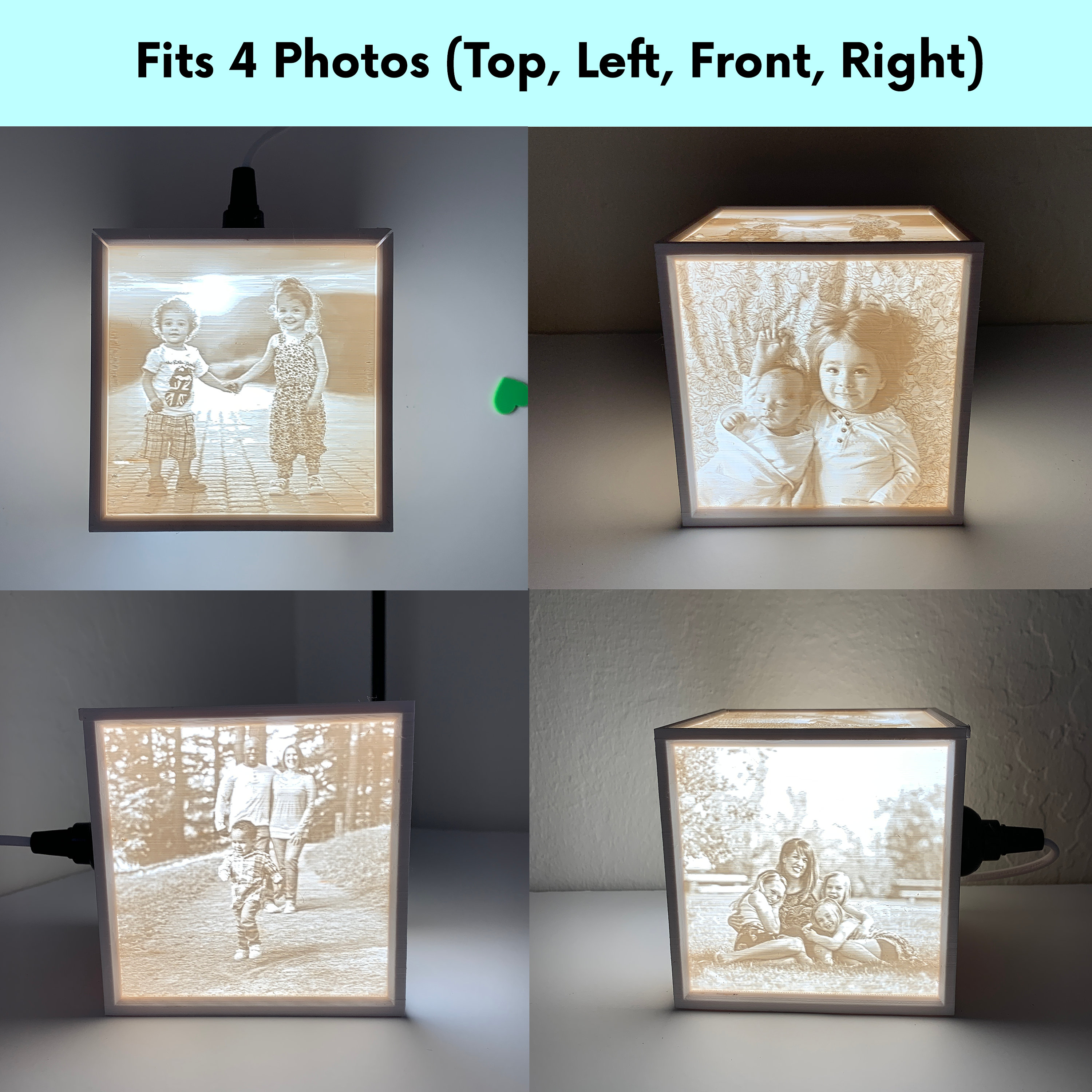 Custom Photo Light Box 4 Photos per Box Perfect Gift for Etsy UK
