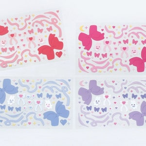 Journal Deco Stickers - Korean Deco Stickers - Polco Stickers - Toploader Stickers - Confetti Stickers - Heart Bow Bunny Decorative Sticker
