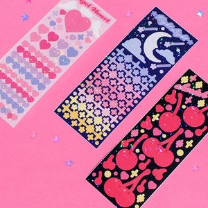 Twinkle Deco Stickers - Polco Stickers - Toploader Stickers - Holographic Stickers - Heart Star Stickers - Korean Deco Stickers