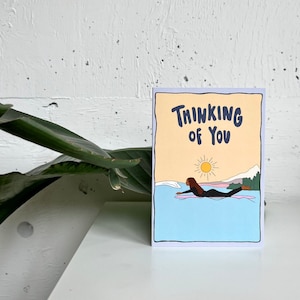 Thinking of You Card with Envelope - Surf Card, Carte de voeux, Anniversaire, Surf, Fin, Carte vierge
