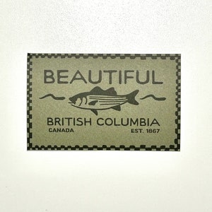 Beau autocollant VINTAGE vert de la Colombie-Britannique - Nord-ouest du Pacifique, autocollant de voyage, autocollant en vinyle, imperméable à l'eau, autocollants pour ordinateur portable, Colombie-Britannique