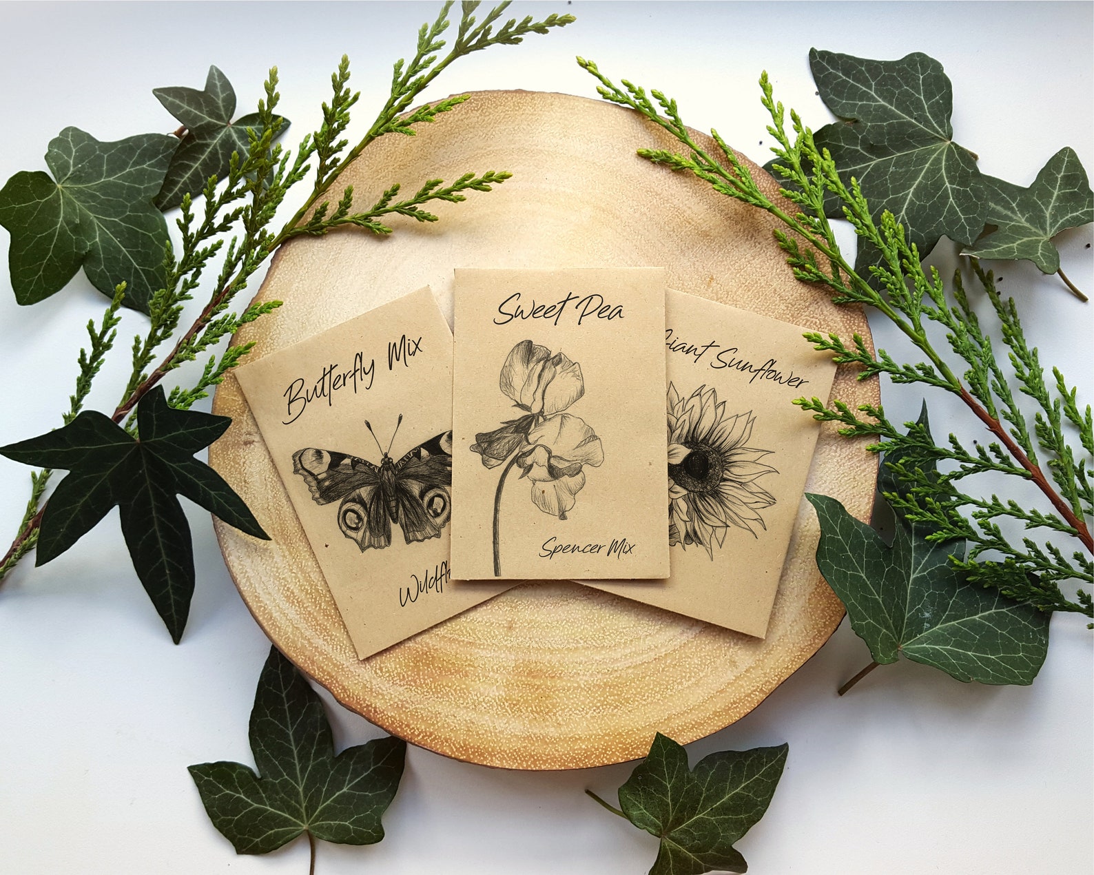 Custom Flower Seed Packets Pack of 3 Gift for Gardener Save Etsy