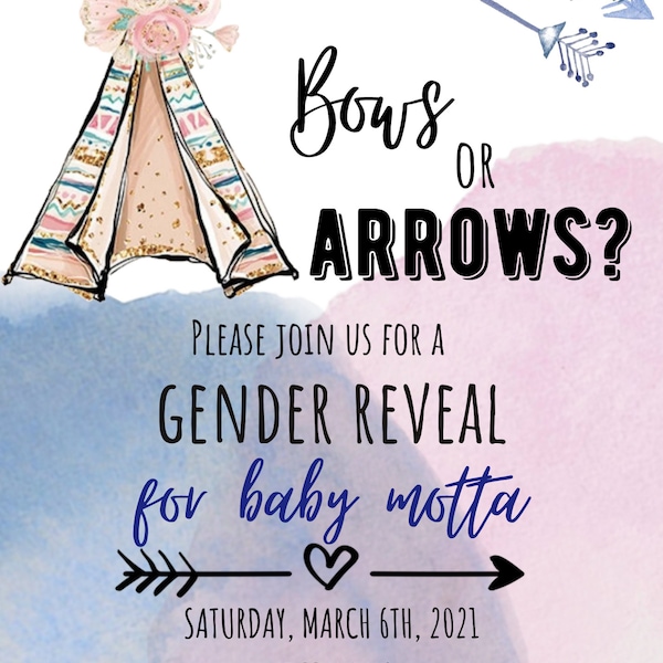 Bows and Arrows Gender Reveal Etsy