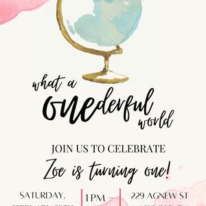Onederful One First Birthday Invitation - Editable Digital Invitation, Customizable First Birthday Party Invite, Print Instant Download