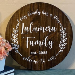 Every Family Has a Story Welcome to Ours Tray with Lazy Susan