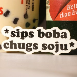 Nips Boba Chugs Soju Aufkleber