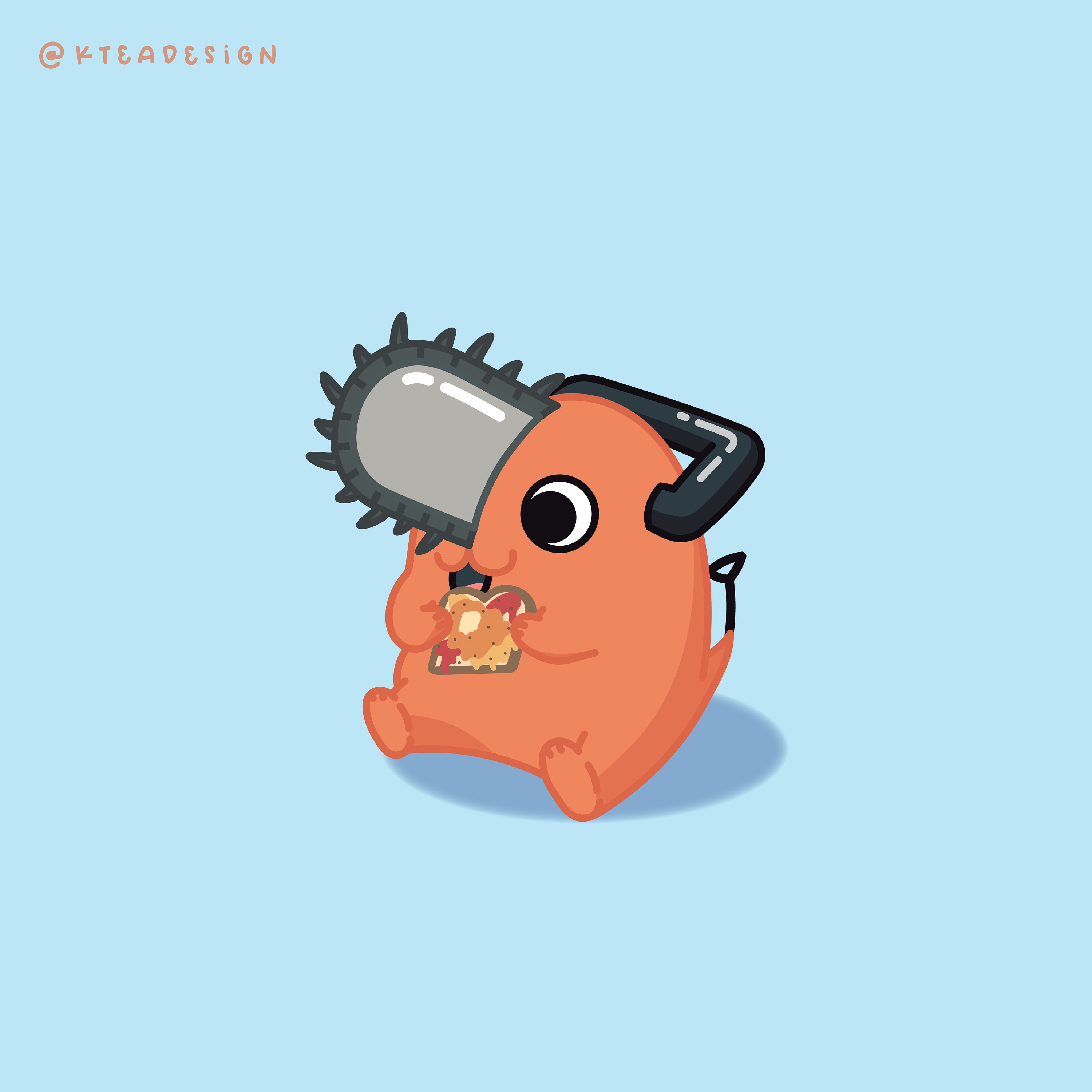 Pochita Toast Sticker Chainsaw Man Etsy